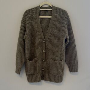 Uniqlo Olive Green Ribbed Button-Front Women's Cardigan